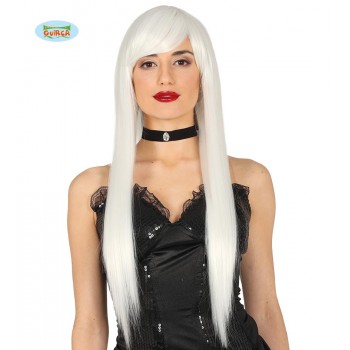PELUCA MELENA LISA BLANCA
