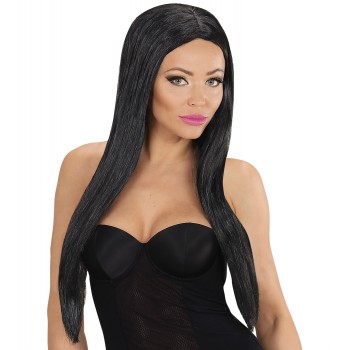 Peluca Negra Glamour Larga