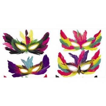Antifaz Plumas Pequeño Colores