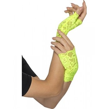 Guante Corto Encaje Verde Neon