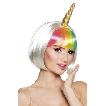 Peluca Unicornio Corta Blanca