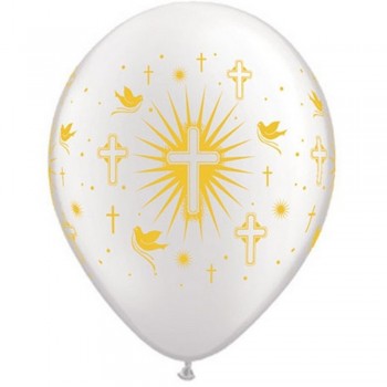 Globo 11"Blanco Cruz Comunion