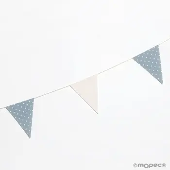 Banderin Tela Azul 12X16cm