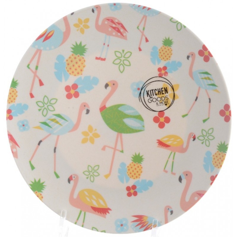 Plato Bambu Dec.Flamenco 25Cm Plato Bambu Dec.Flamenco 25Cm