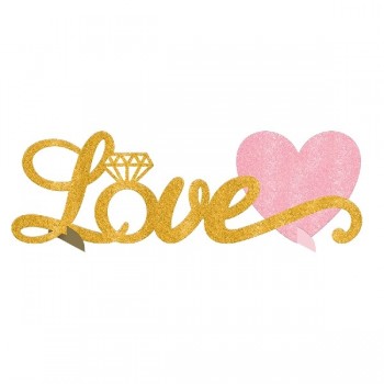 Centro Mesa Love Oro Brillo