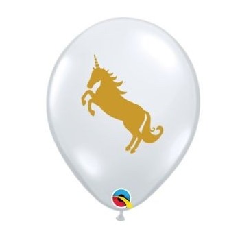 Globo 11"Transp.Unicornio Oro