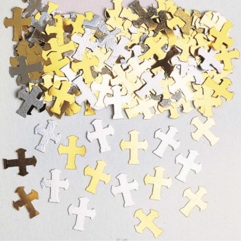 Confetti Cruces Oro/Plata 14G