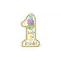 Globo 31" Nº1 Happy Birthday