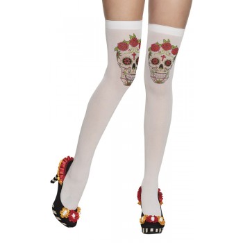 Medias Blancas C/Calavera Colo