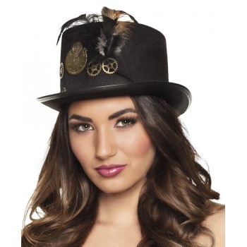 Sombrero Copa Pluma Steampunk