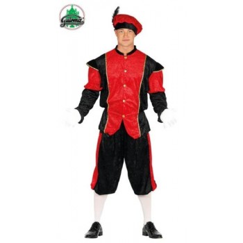 Traje Paje Rojo Adulto T-M