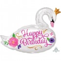 Globo Cisne Blanco Corona Bday