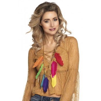 Collar C/Plumas Multicolor