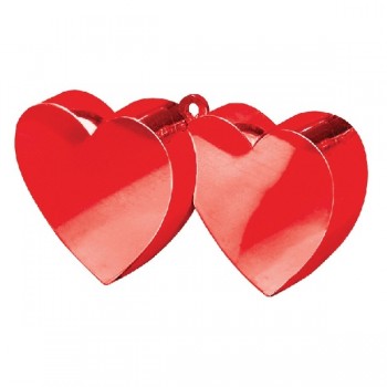 Peso Globo Doble Corazon Rojo