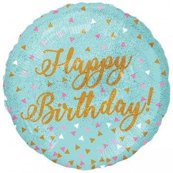 Globo Circulo Happy Bday Holog