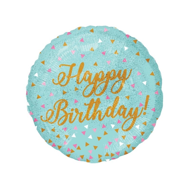 Globo Circulo Happy Bday Holog Globo Circulo Happy Bday Holog