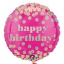 Globo Cir.Happy Bday Topos Oro Globo Cir.Happy Bday Topos Oro