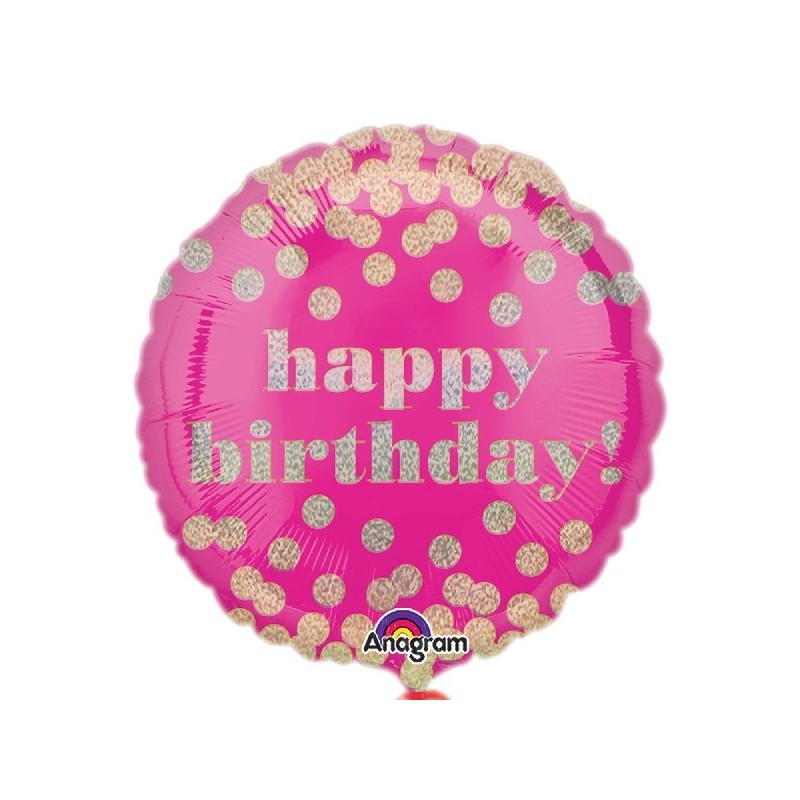 Globo Cir.Happy Bday Topos Oro Globo Cir.Happy Bday Topos Oro
