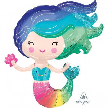 Globo Forma Sirena Multicolor