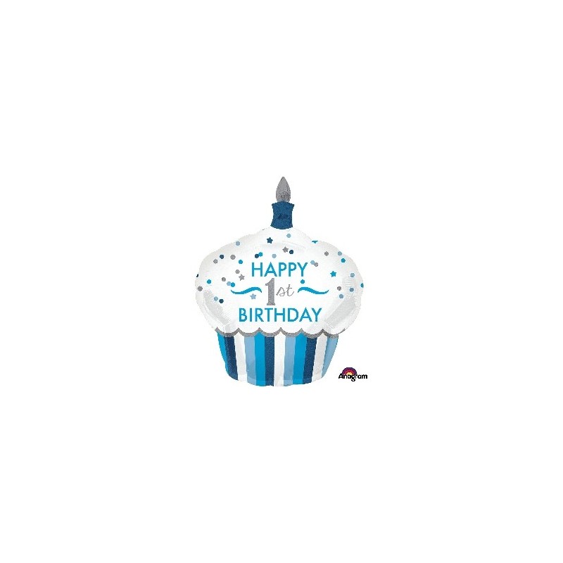 Globo Cupcake H.1St Bday Azul Globo Cupcake H.1St Bday Azul