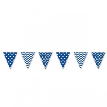 Banderin Azul Mix Dots&Chevron