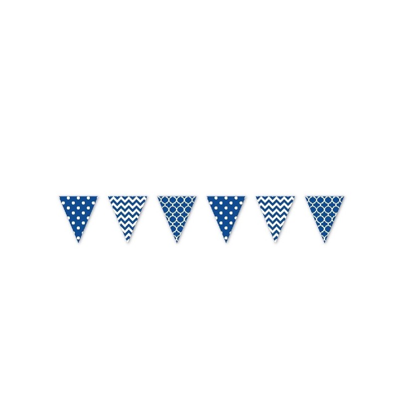 Banderin Azul Mix Dots&Chevron Banderin Azul Mix Dots&Chevron