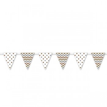 Banderin Met. Mix Dots&Chevron