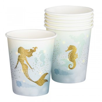 P/6 Vasos Sirena Dorada