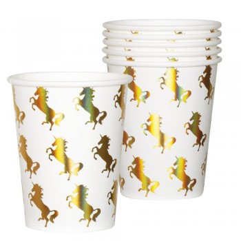 P/6 Vasos Unicornio Hologr