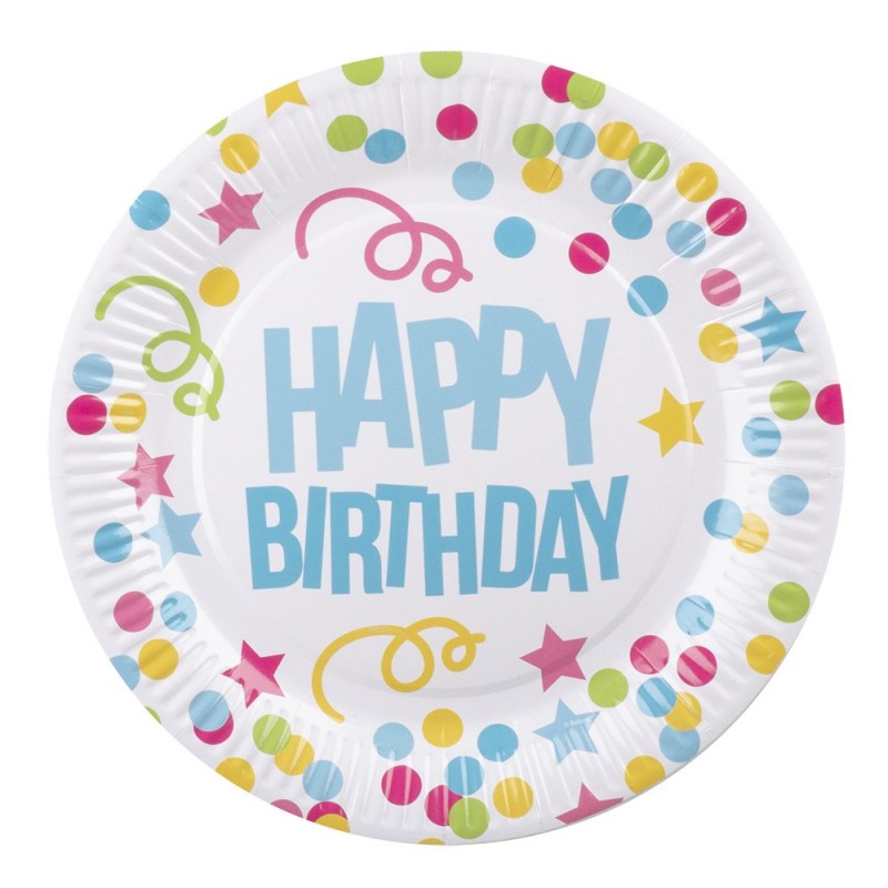 P/6 Plato 23Cm Happy Bday Punt P/6 Plato 23Cm Happy Bday Punt