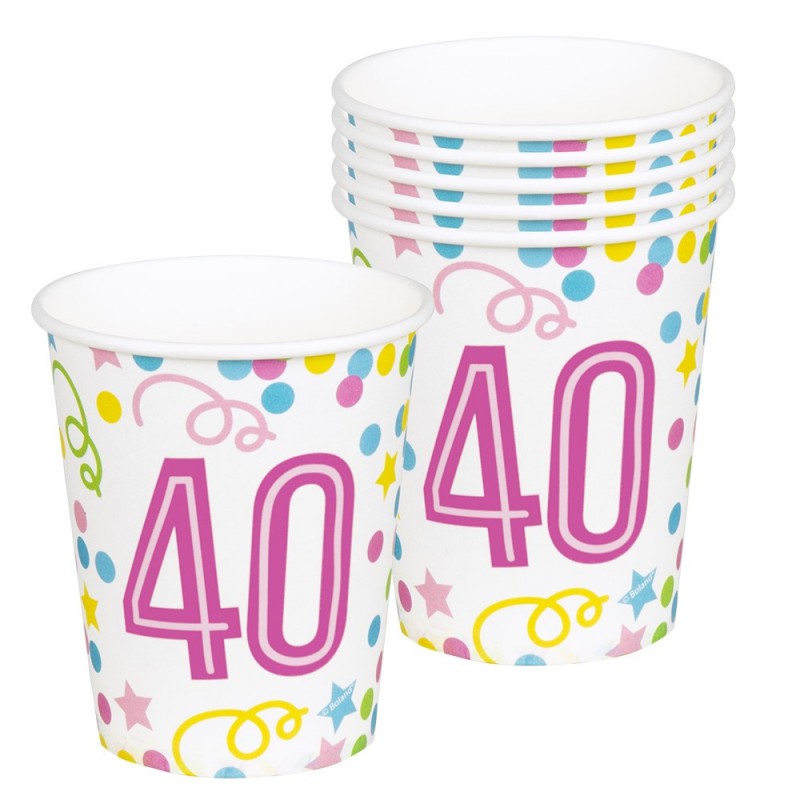 P/6 Vasos Nº40 Confetti P/6 Vasos Nº40 Confetti