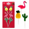 P/6 Velas Piña/Cactus/Flamenco P/6 Velas Piña/Cactus/Flamenco