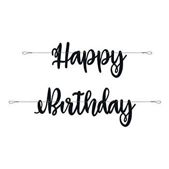 Guirn.Happy Bday Letras Negras