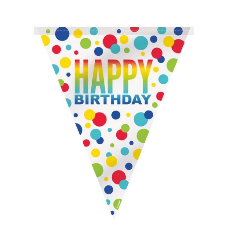 Banderin Happy Bday Topo Multi Banderin Happy Bday Topo Multi