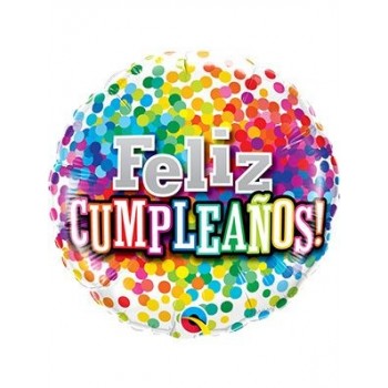 Globo 18"Feliz Cumple Confetti
