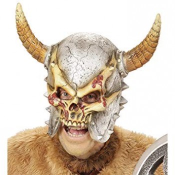 Mascara Vikingo Plata Cuernos