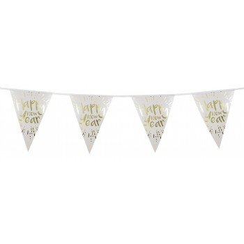 Banderin Happy New Year Bl/Oro