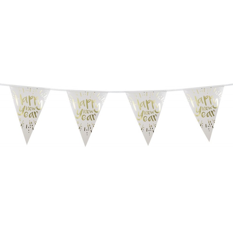 Banderin Happy New Year Bl/Oro