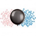 Globo Negro Confetti Azul/Rosa Globo Negro Confetti Azul/Rosa