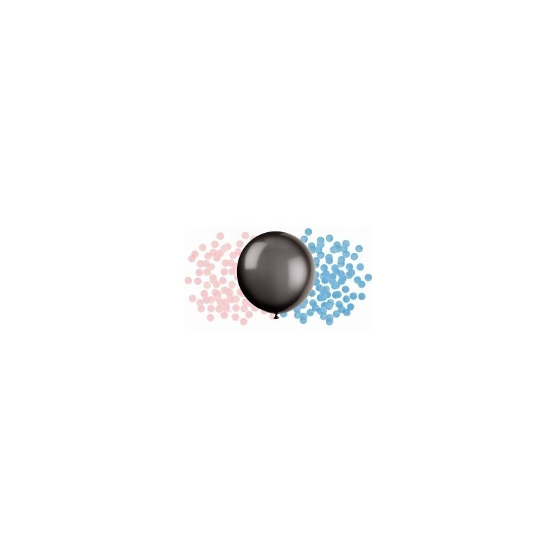 Globo Negro Confetti Azul/Rosa Globo Negro Confetti Azul/Rosa