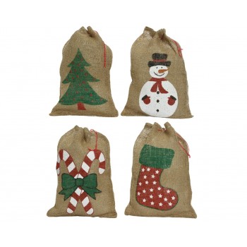 Saco Regalo Navidad Yute35x50