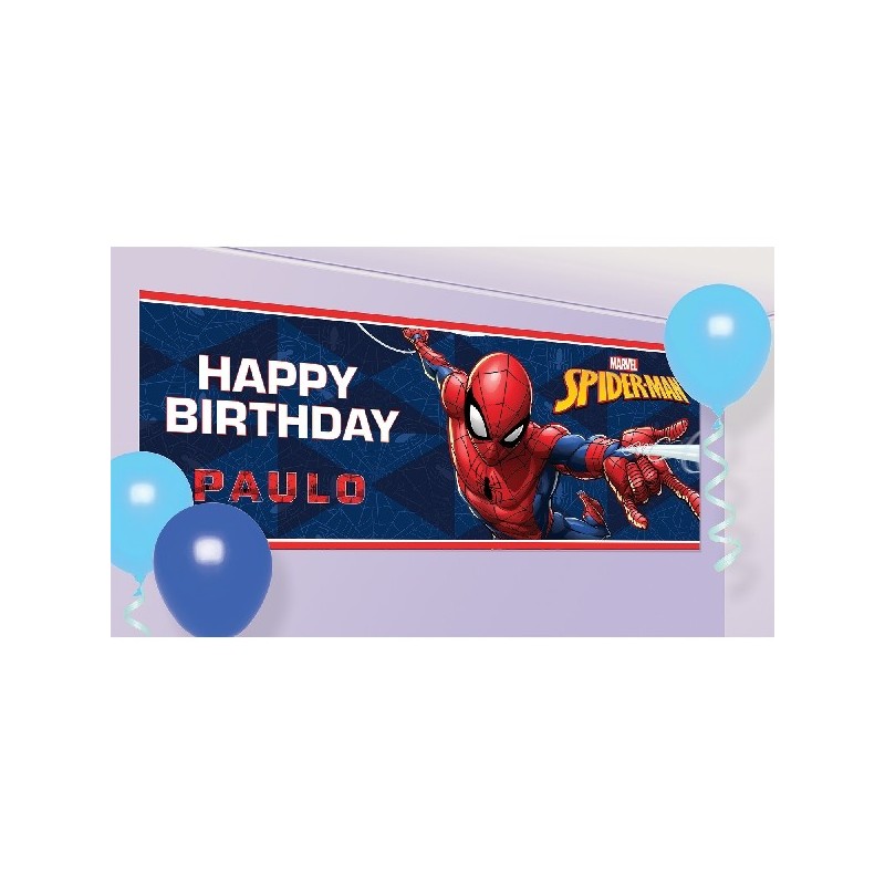 Cartel Spiderman Happy Bday Pe