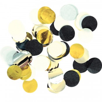 Confetti Circulo Blc/Oro/Neg