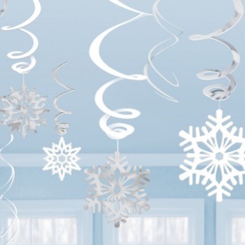 P/12 Colg.Espiral Copos Nieve