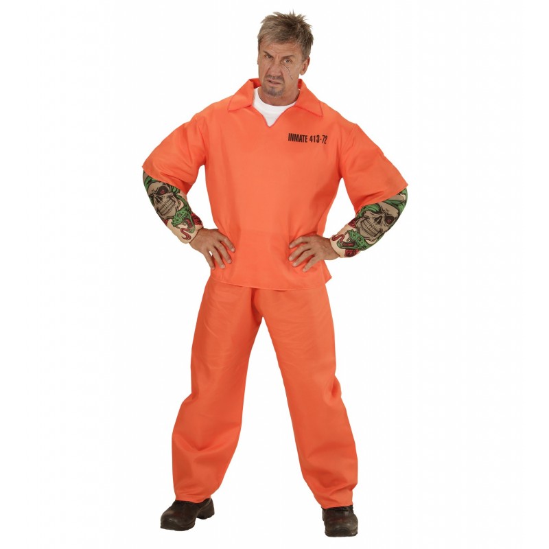Disf.Preso Naranja Tatuado Xl Disf.Preso Naranja Tatuado Xl